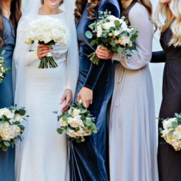 Velvet blue/gray dress - Picture 1 of 6